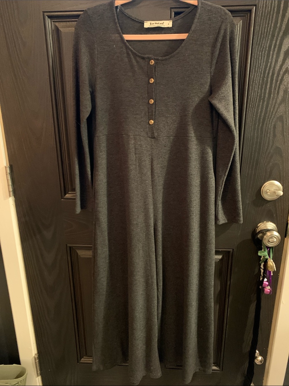 Three Bird Nest Simply Comfort Relaxed Wide-Leg Jumpsuit in Charcoal - Picture 8 of 14